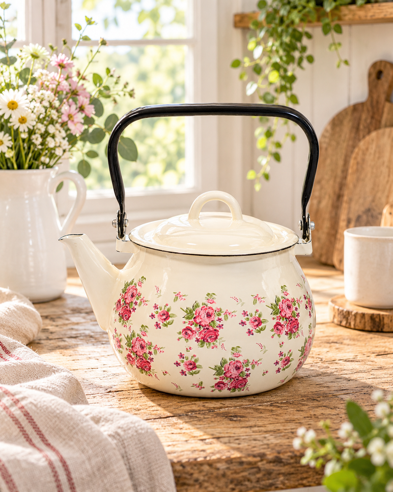 Bollitore Smaltato Bella 2,5 L Isabelle Rose con Rose Rosa