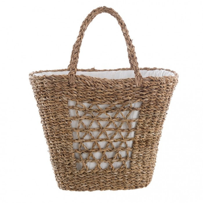 Borsa in Paglia Intrecciata Blanc Mariclò 38x31x21 cm –