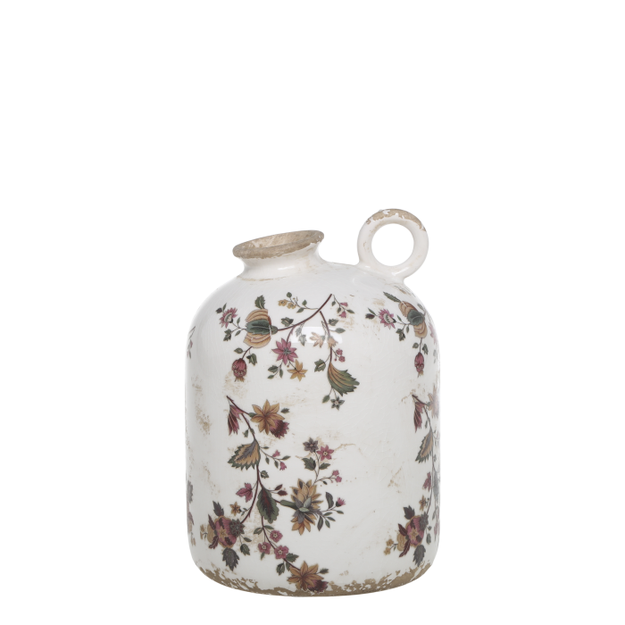 Nancy Bottle with Floral Pattern H 18 cm -Chic Antique