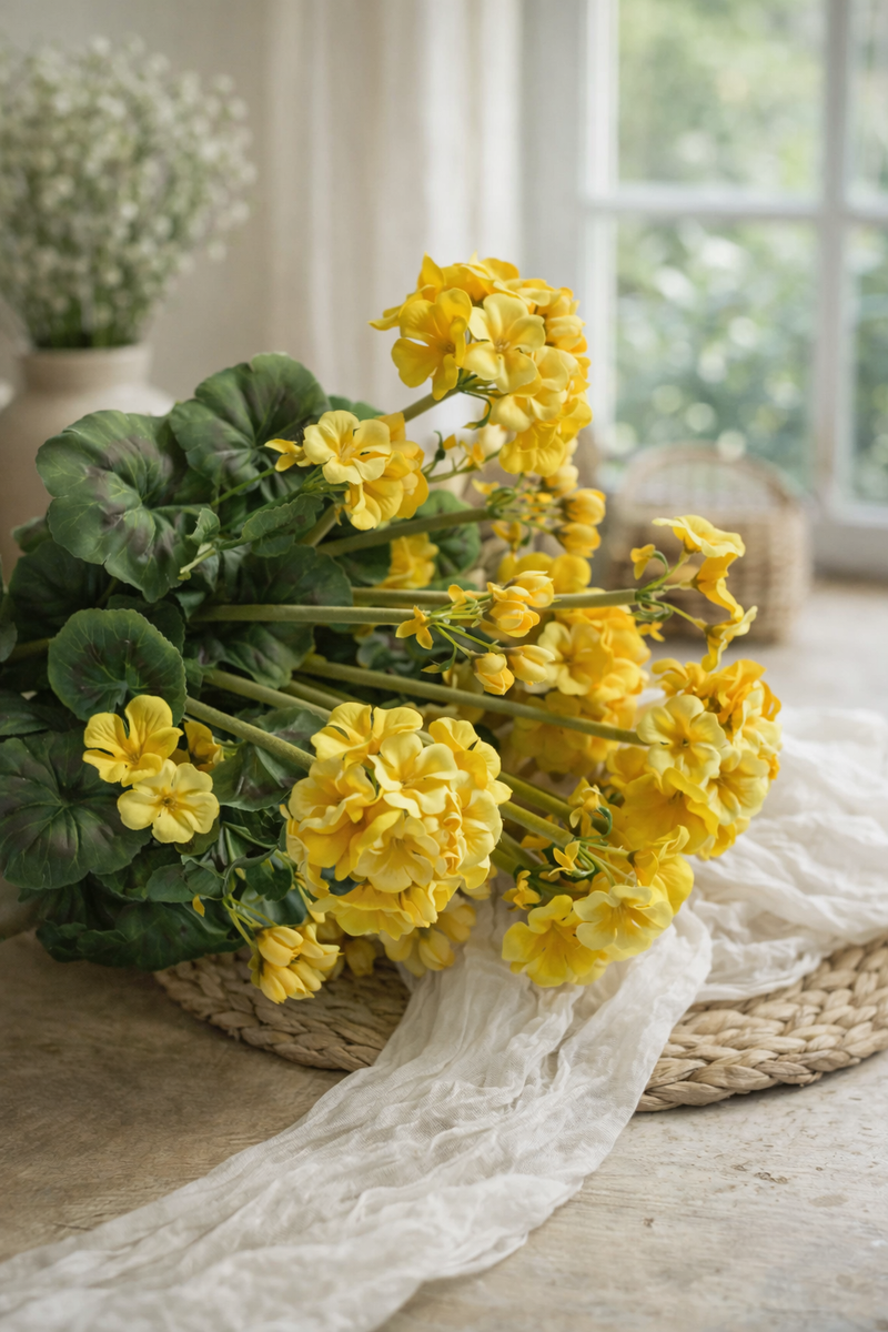 Geranio Giallo Artificiale 49 cm