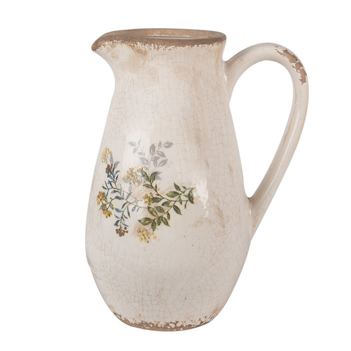 Decorative ceramic jug with yellow flowers - Clayre &amp; eef