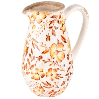 Autumn jug with leaves