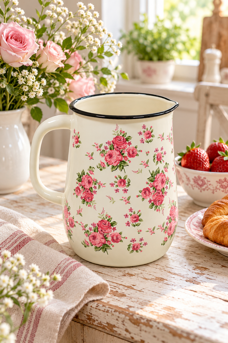 Brocca Smaltata Bella con Rose 2,5 L – Isabelle Rose
