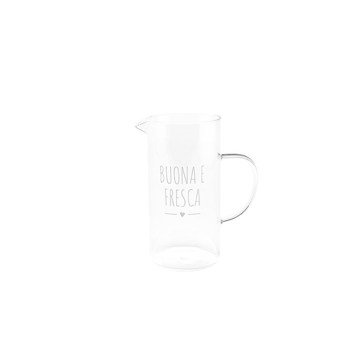Brocca in Vetro Borosilicato 1200 ml "Buona e Fresca" Nuvole