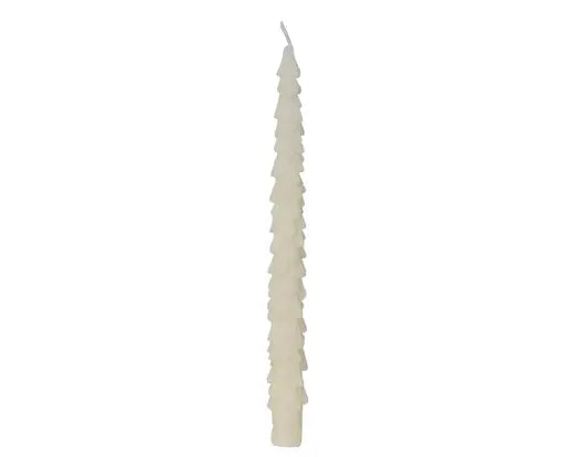 Set 2 Candele Natalizie a Forma di Albero Avorio H25 cm