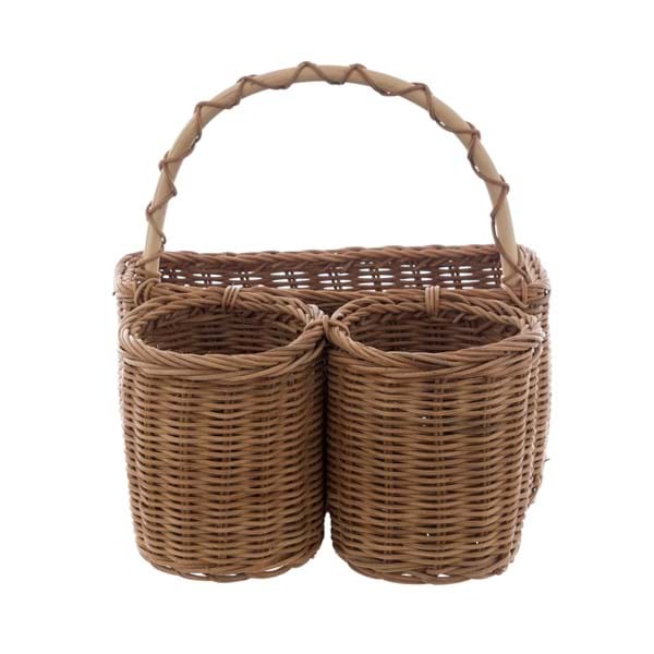 Cestino Portabottiglie Eleonora in Rattan Blanc Mariclò