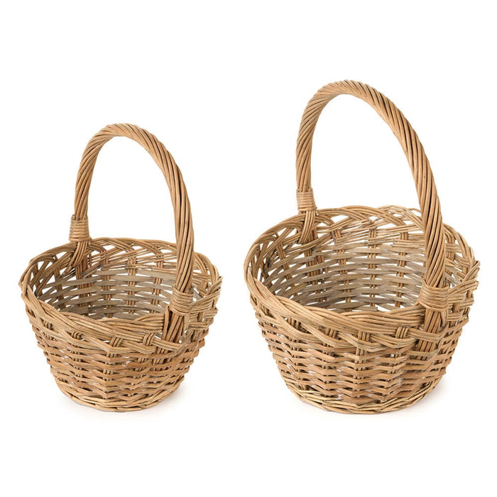 Set 2 Cestini con Manico 31/34 cm Nuvole di Stoffa