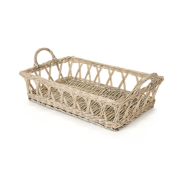 Cestino vimini con manici 49.5x30x17 cm - Arredo Casa da Sogno