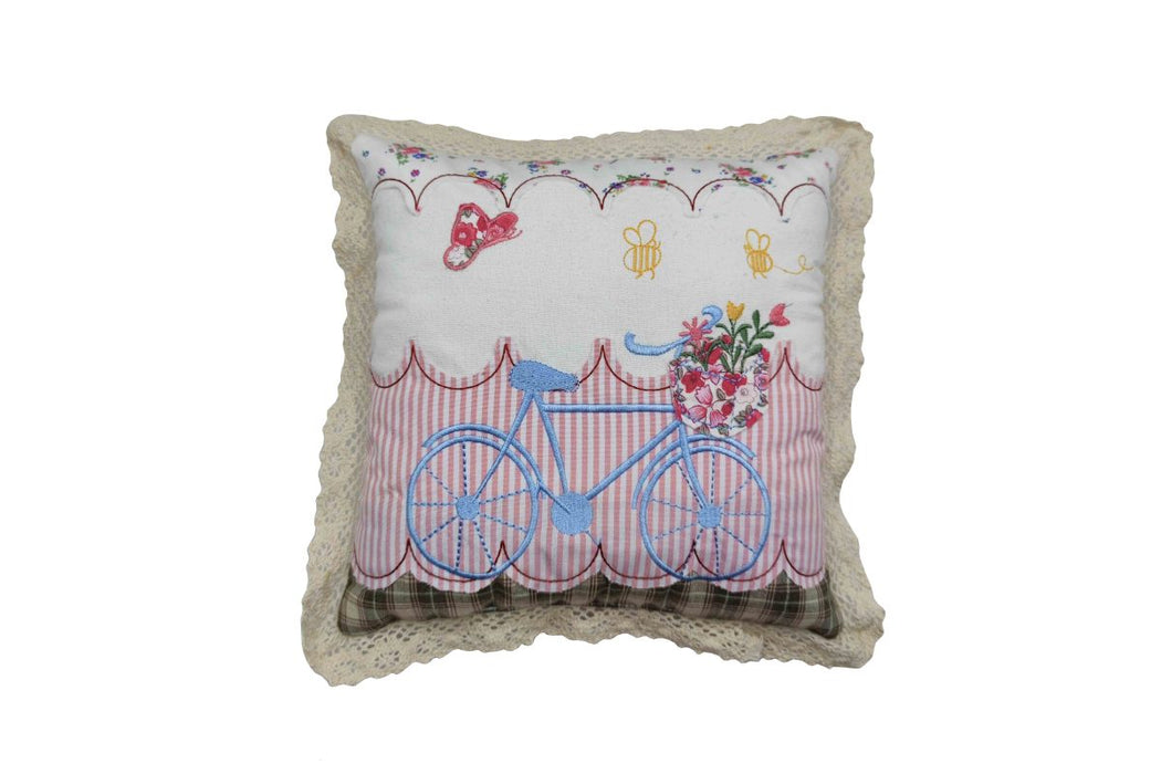 Coussin avec vélo 25x25 cm Isabelle Rose