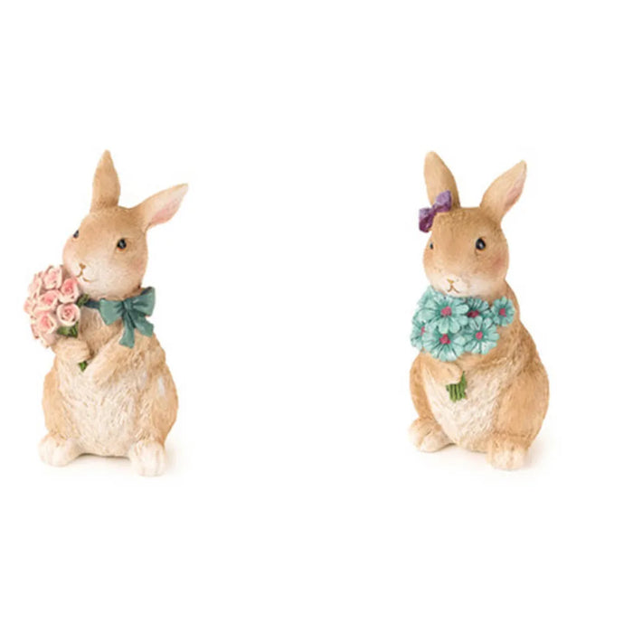 Set of 2 rabbits with flowers Doroty Cloth Clouds