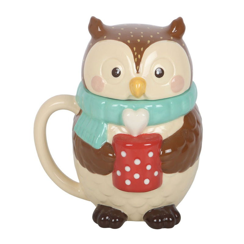 Tazza con coperchio Gufo