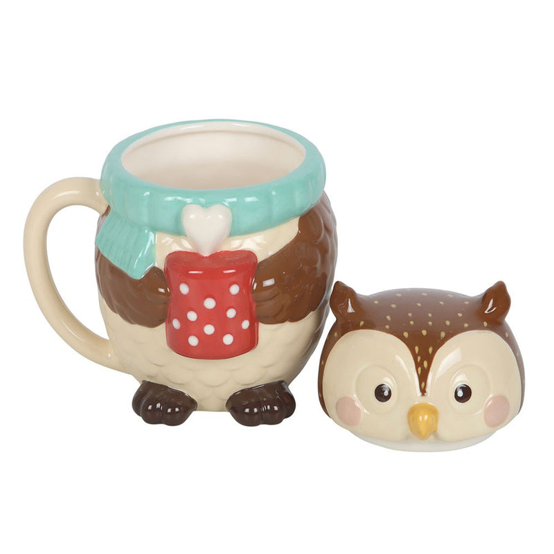 Tazza con coperchio Gufo