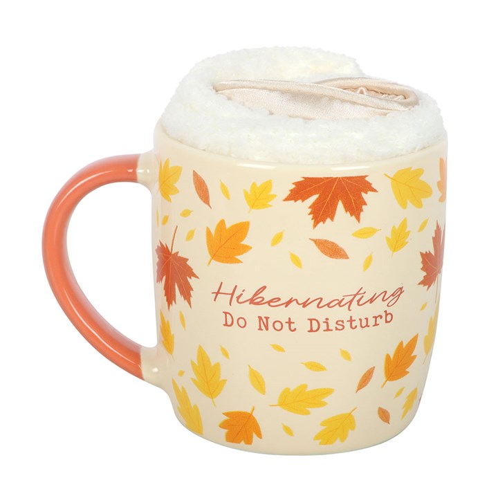 Kit tazza autunnale con calzini e maschera