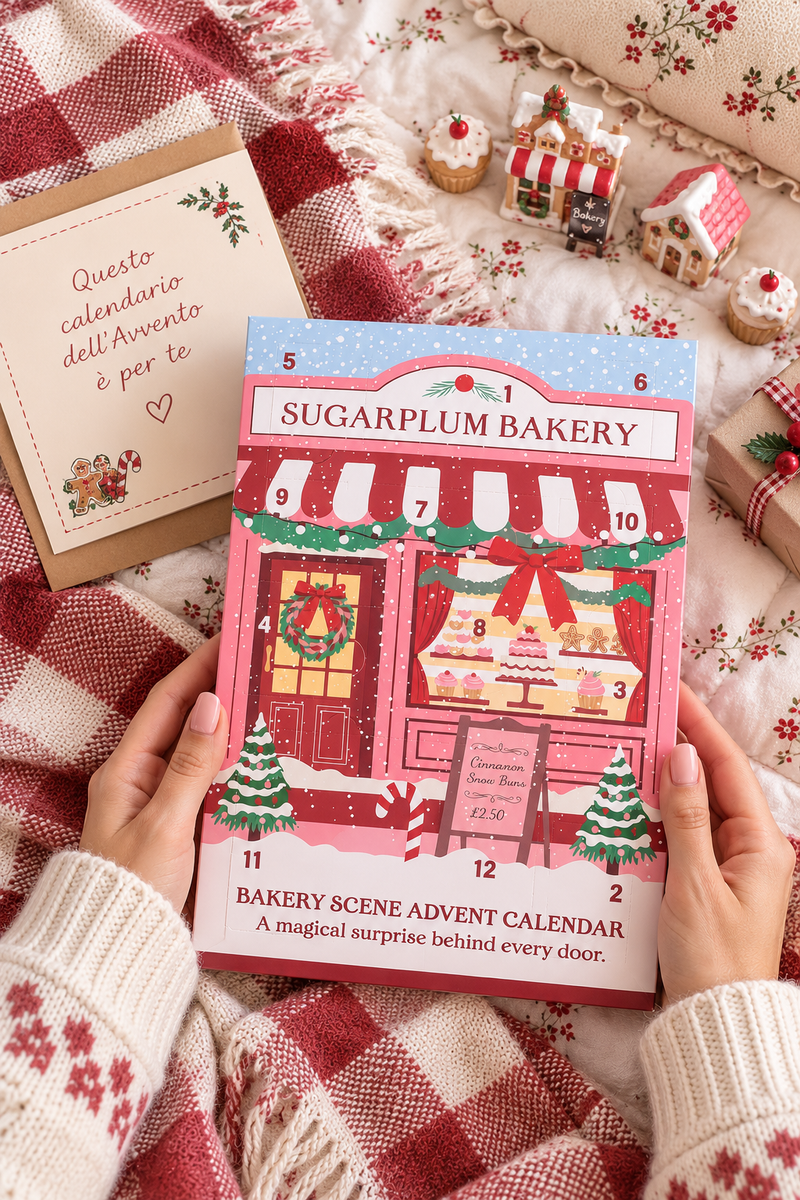 Calendario dell’Avvento 12 Giorni con Mini Decorazioni Bakery