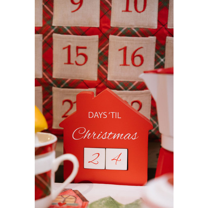Carte de Noël en bois avec calendrier perpétuel - Nuages ​​en tissu