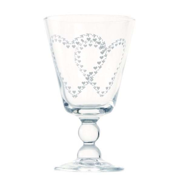 Lot de 6 verres à eau avec coeur Libiamo -Blanc Mariclò