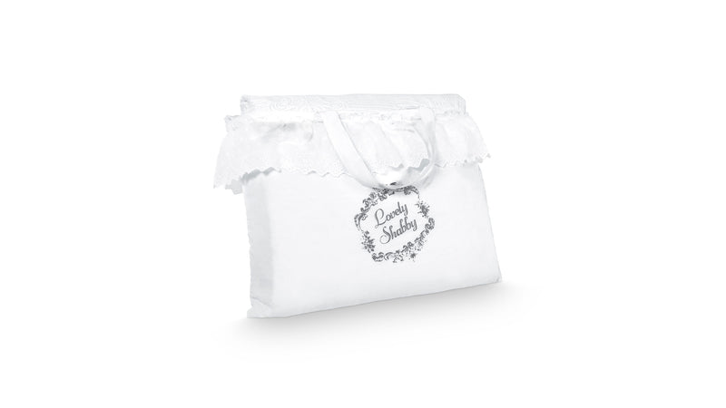 Trapuntino Matrimoniale Olimpia Bianco con Pizzo Sangallo + 2 Copricuscini – Lovely Shabby