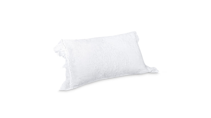 Trapuntino Matrimoniale Olimpia Bianco con Pizzo Sangallo + 2 Copricuscini – Lovely Shabby