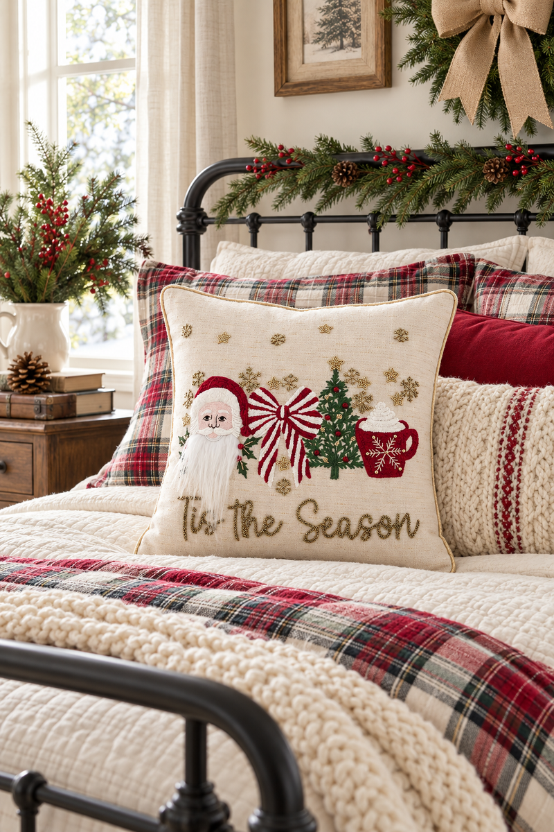 Cuscino Natalizio Babbo Natale It's the Season 45x45 cm – Blanc Mariclò