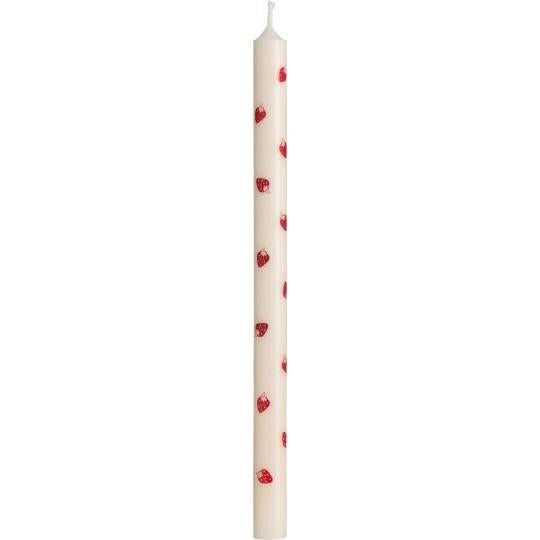 Set of 6 Strawberry Ib Laursen taper candles 