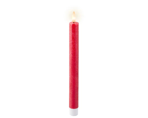 Set di 2 Candele rossa a led H 24,5 cm