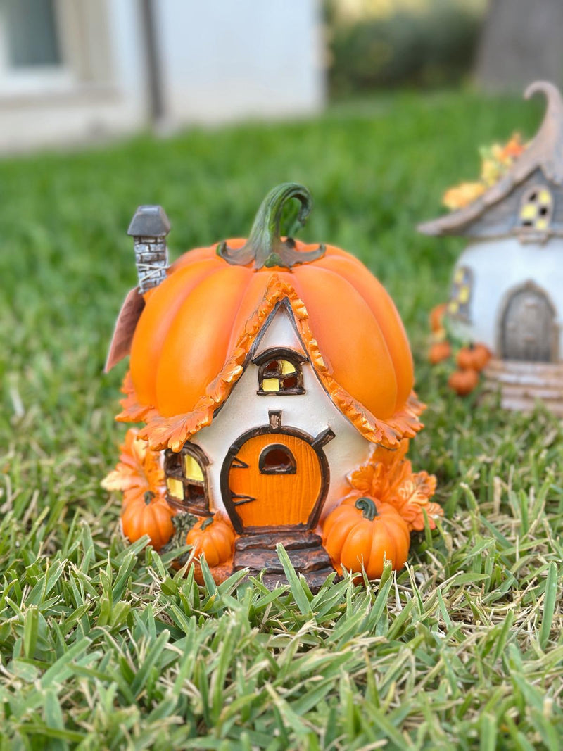 Casa Autunnale Decorativa con LED a Forma di Zucca