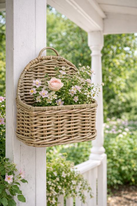 Cesto in Vimini da Parete Blanc Mariclò 36 cm