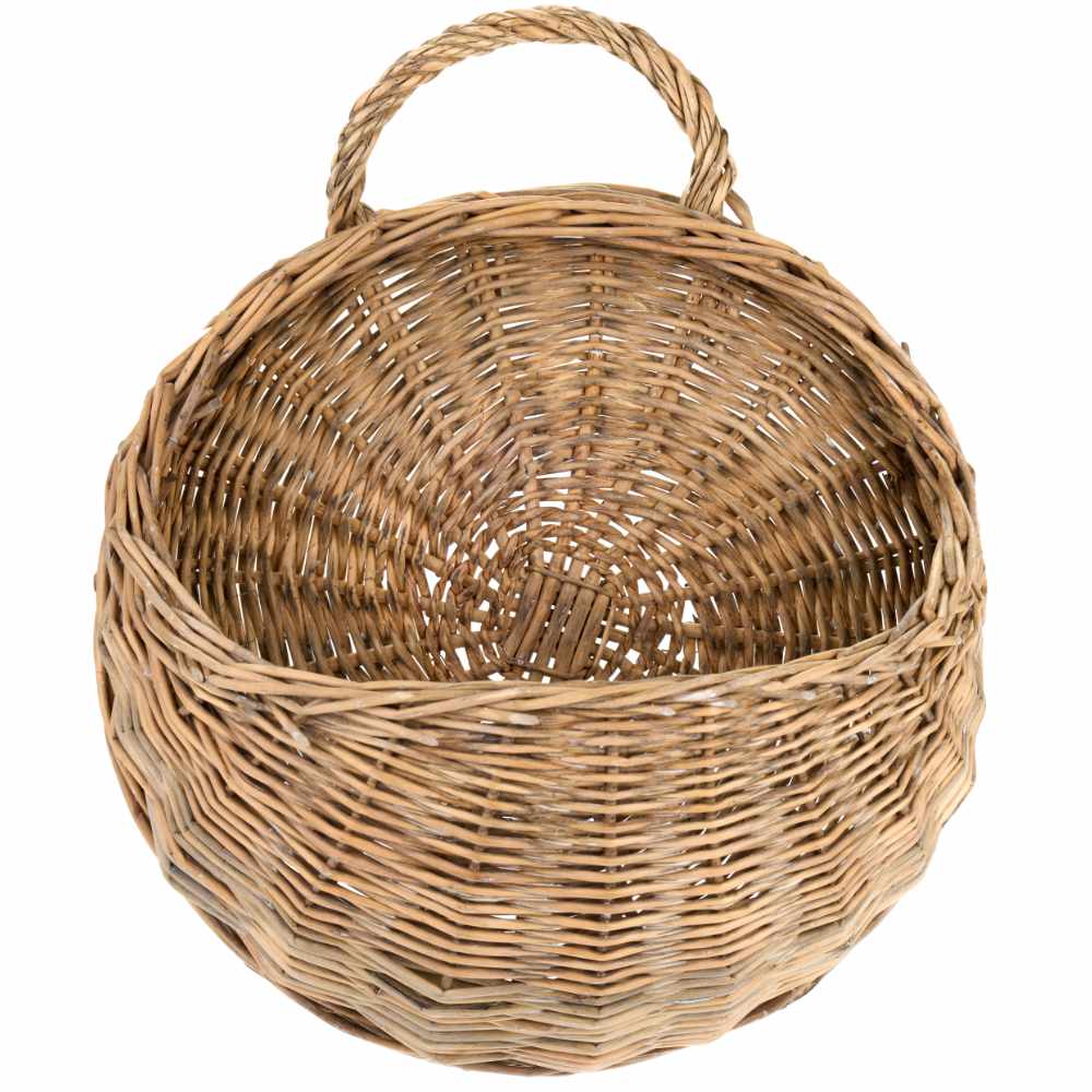 Cesto da Parete in Vimini con Manico 15x28x34 cm – Nuvole di Stoffa