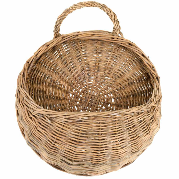 Cesto da Parete in Vimini con Manico 15x28x34 cm – Nuvole di Stoffa