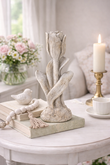 Portacandela Tulipano Effetto Pietra