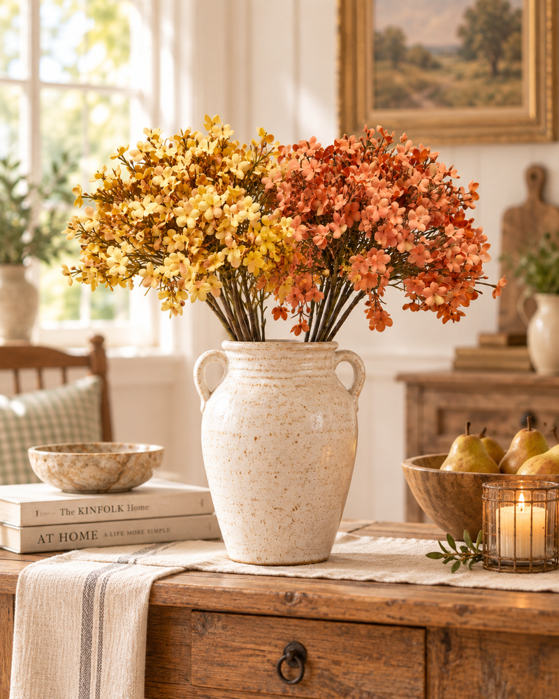 Mazzo di Plumbago Artificiale H 33 cm a 7 Steli – EDG Enzo De Gasperi