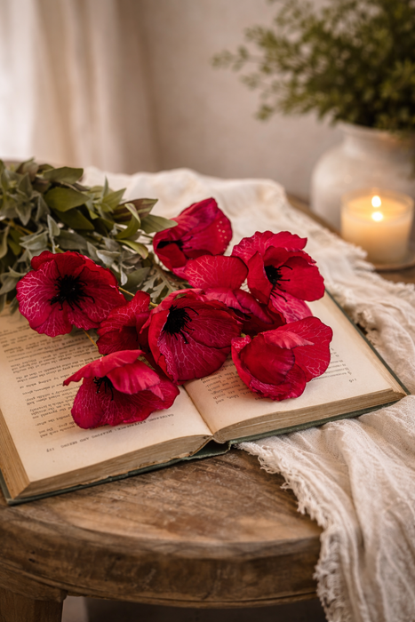 Cespuglio di Papaveri Rossi Decorativi 55x30,5 cm