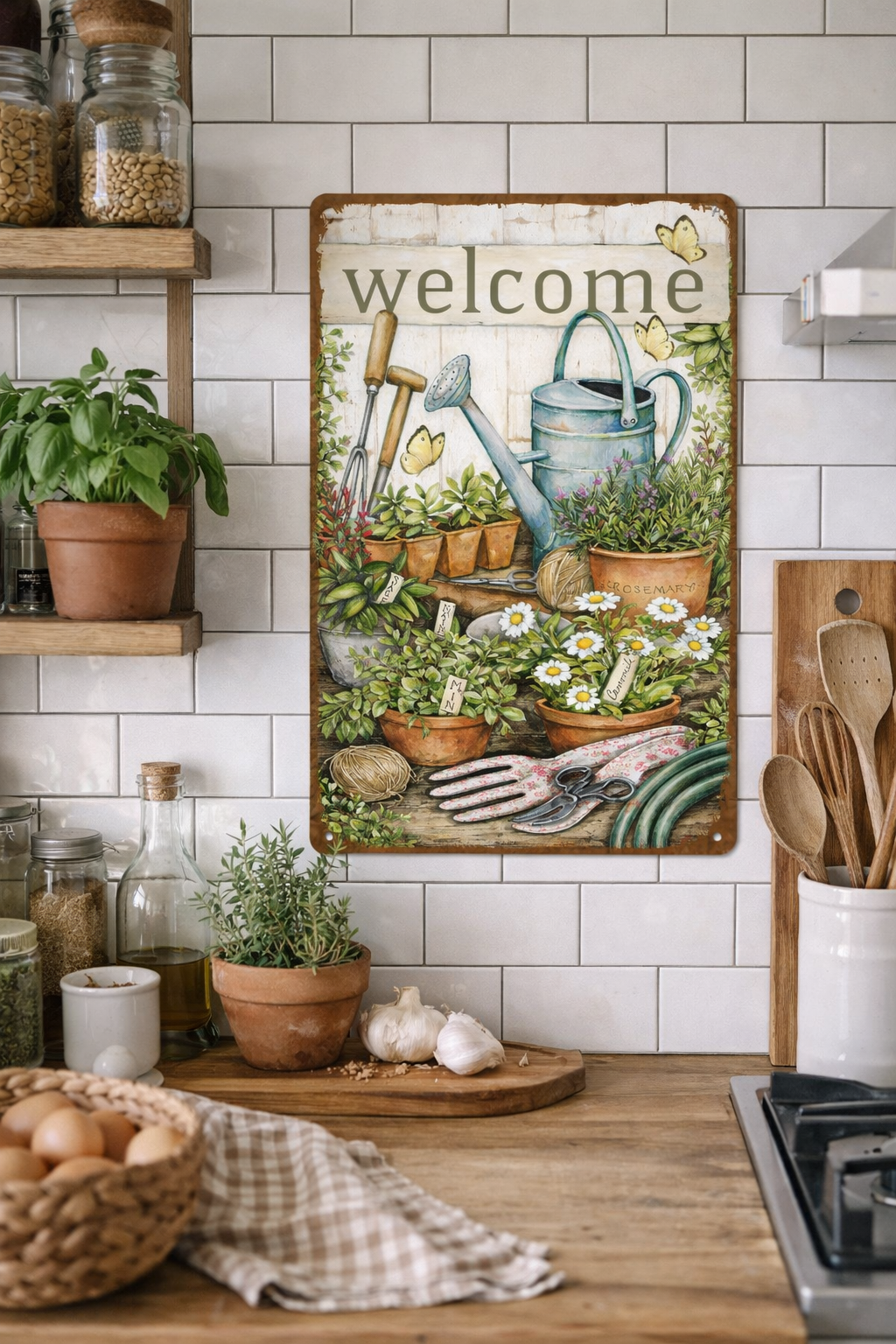 Cartello in metallo Welcome 20×30 cm Isabelle Rose