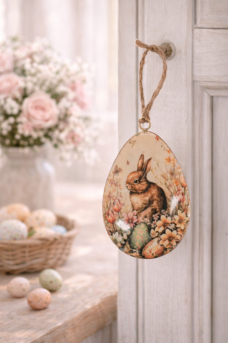 Uovo di metallo Vintage Pasqua 10 cm Isabelle Rose