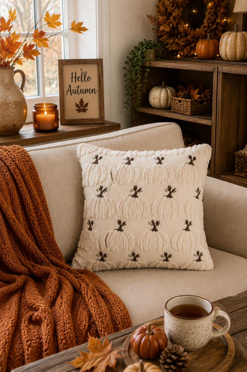 Cuscino Decorativo con Zucche Clayre & Eef 45x45 cm
