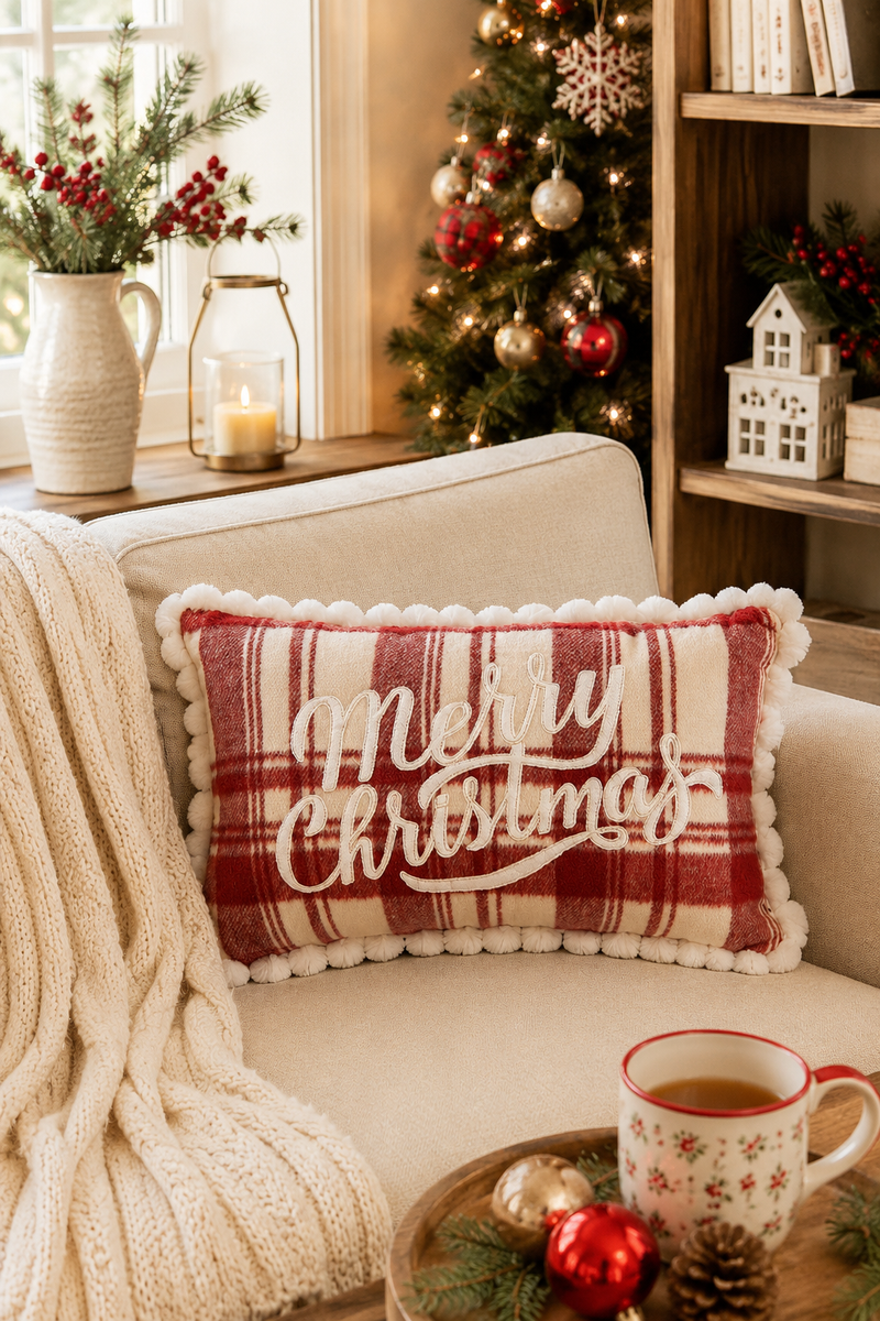 Cuscino Natalizio "Merry Christmas" Clayre & Eef 50x30 cm