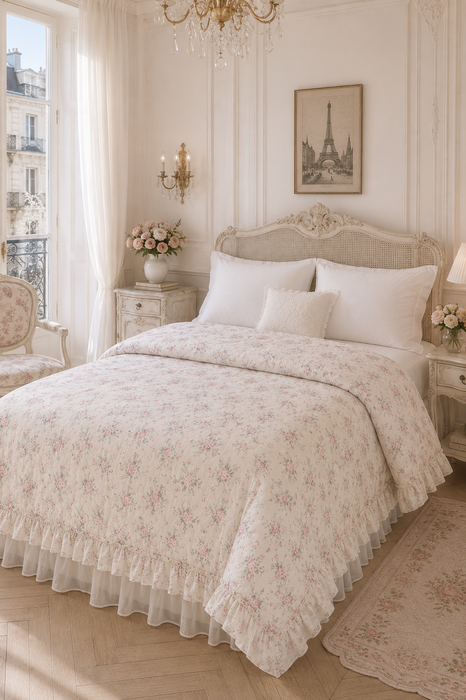 Trapunta Matrimoniale 260 gsm Incanto Fiorito Blanc Mariclò