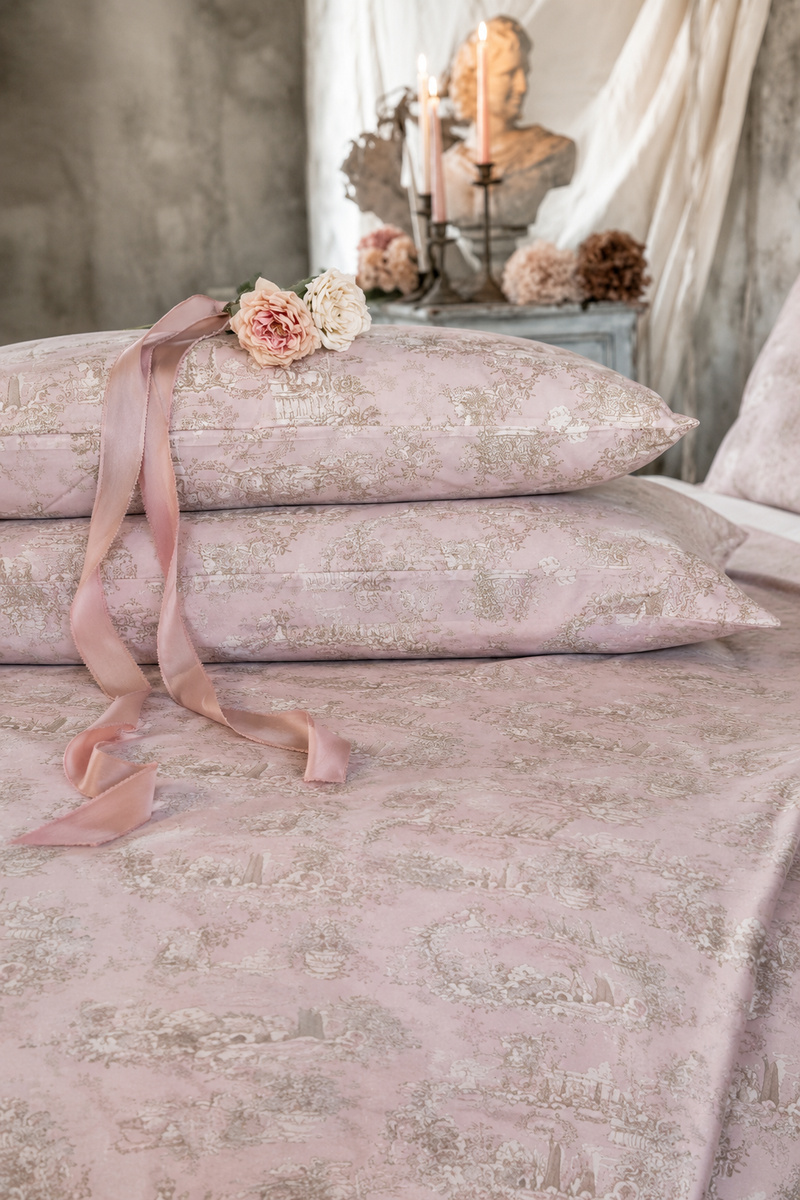 Completo Letto Matrimoniale Toile du Borgo– Blanc Mariclò