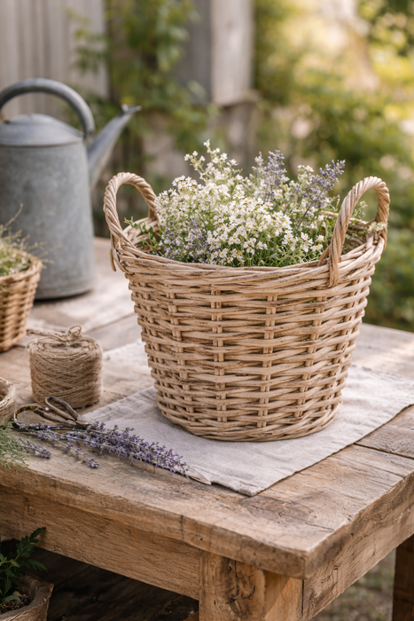 Cesto in rattan con maniglie -Ib laursen