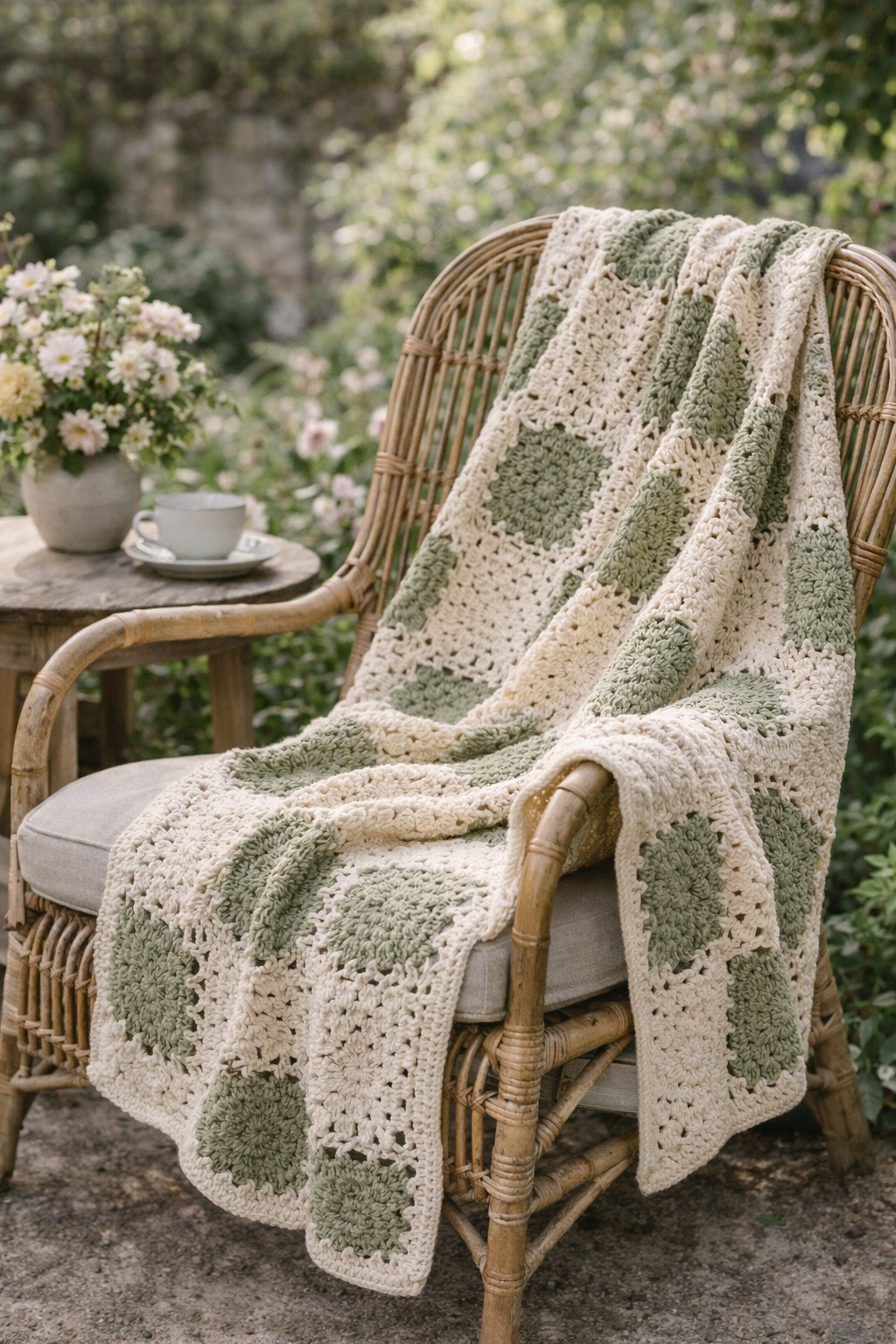 Coperta all’Uncinetto Verde IB Laursen 130x170 cm