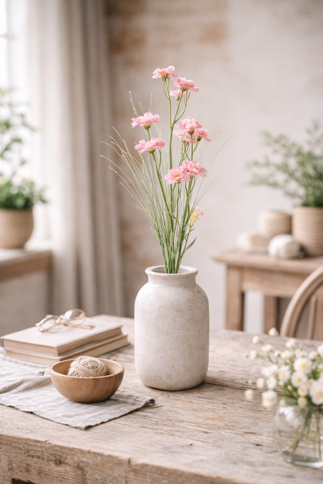 Ramo Fiore Rosa e bianco  IB Laursen 75 cm