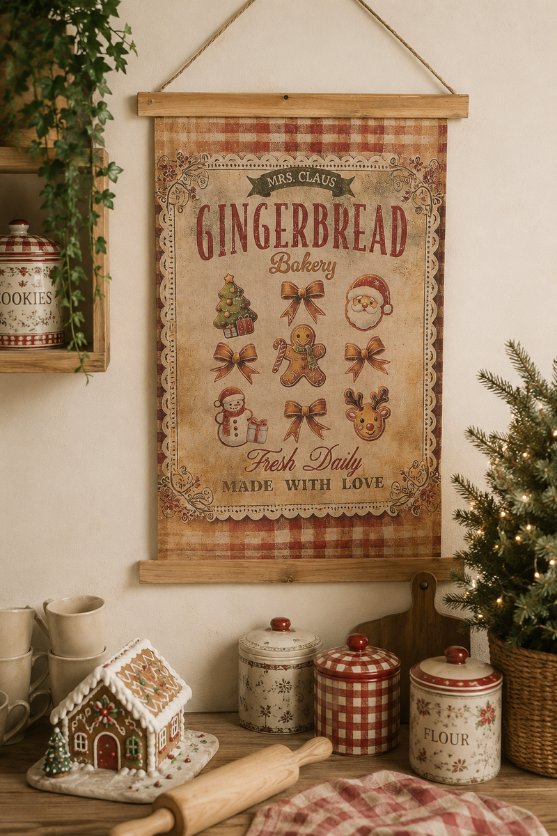 Arazzo Natalizio da Parete Gingerbread Bakery Clayre & Eef