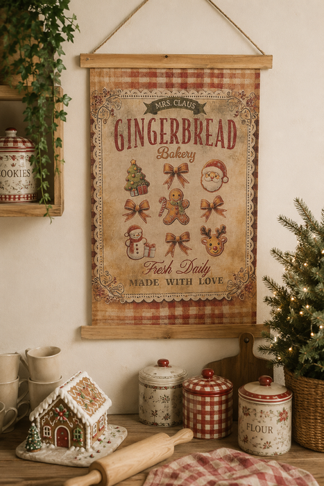 Arazzo Natalizio da Parete Gingerbread Bakery Clayre & Eef