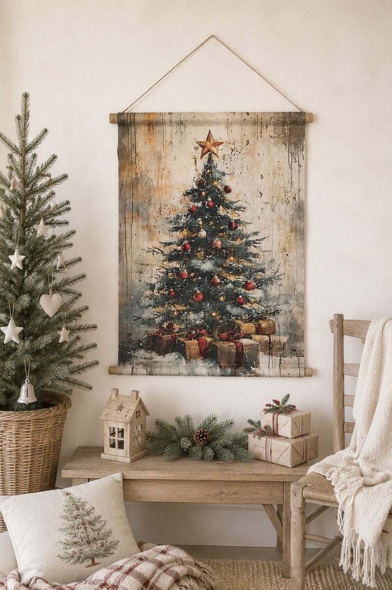 Arazzo Natalizio da Parete con Albero di Natale Clayre & Eef