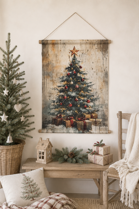 Arazzo Natalizio da Parete con Albero di Natale Clayre & Eef