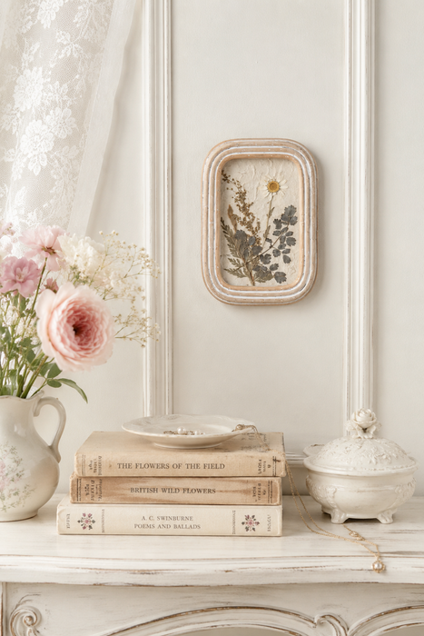 Cornice Decorativa con Fiore Reale Pressato