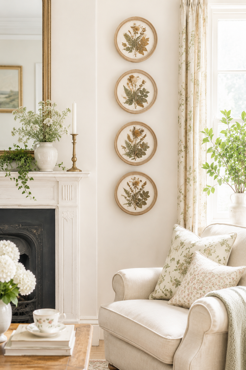 Cornice Floreale Artigianale con Fiori Veri Stabilizzati 23x23 cm