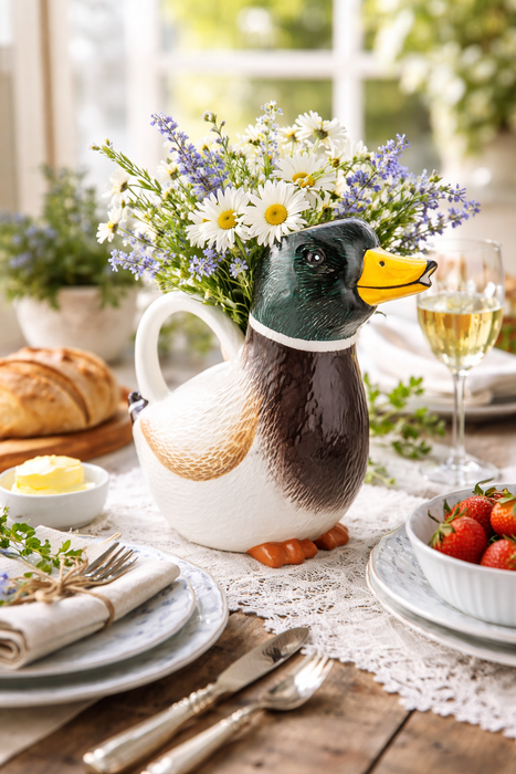 Brocca in Ceramica a Forma di Anatra