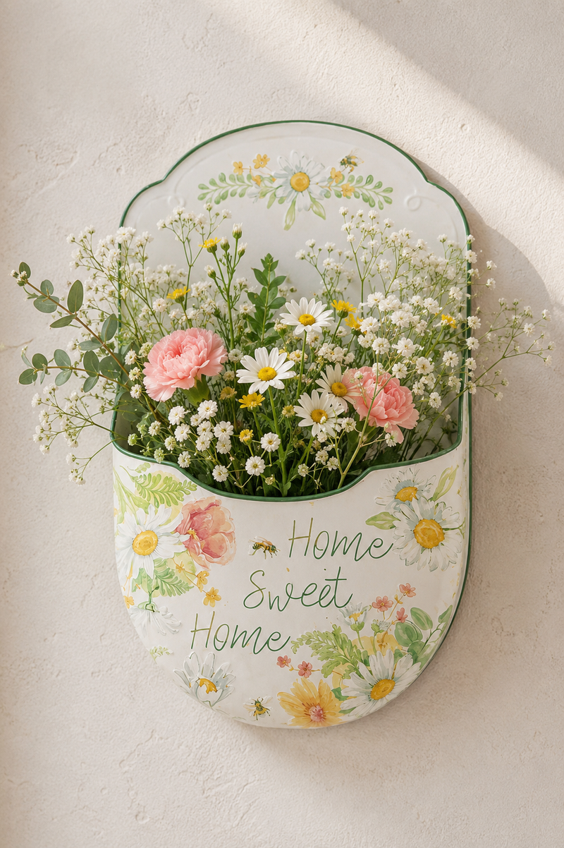 Vaso da Parete Home Sweet Home Nuvole di Stoffa