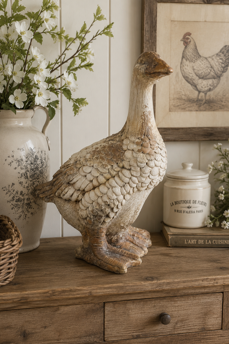 Statuetta Oca Decorativa Beige 51 cm in Poliresina | Clayre & Eef